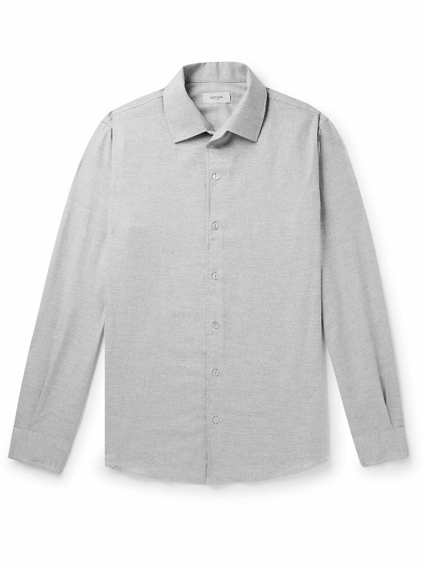 Photo: Agnona - Cotton and Cashmere-Blend Twill Shirt - Gray