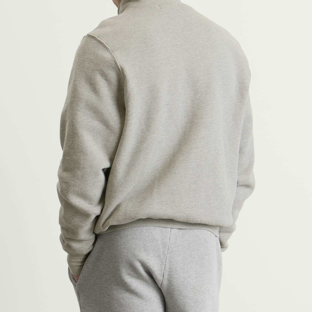 Les Tien Men's Heavyweight Half Zip Yacht Pullover in Heather Grey