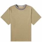 Acne Studios Men's Extorr Reverse Logo Rib T-Shirt in Dark Beige