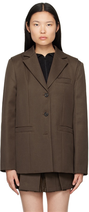 Photo: LVIR Brown Convertible Blazer & Vest Set