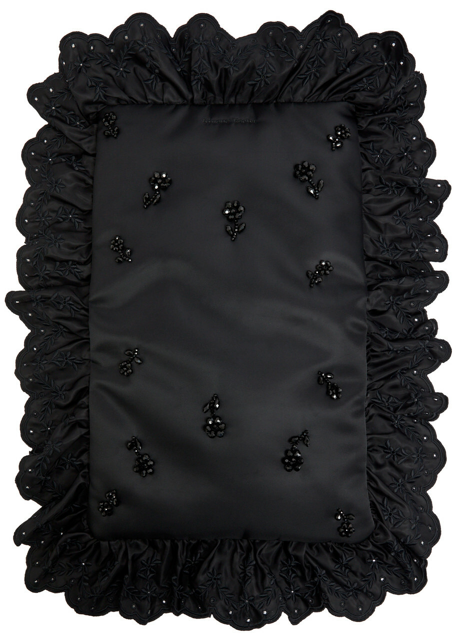 Simone Rocha Pillowcase Embroidered Padded Clutch - Black - One Size