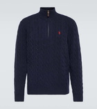 Polo Ralph Lauren Cable-knit wool and cashmere half-zip sweater