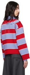 Charles Jeffrey LOVERBOY Red & Blue Slash Stripe Sweater