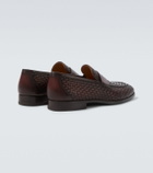 Magnanni Woven leather penny loafers