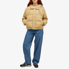 Sporty & Rich Women's Crown Logo Hooded Puffer Jacket in Beige