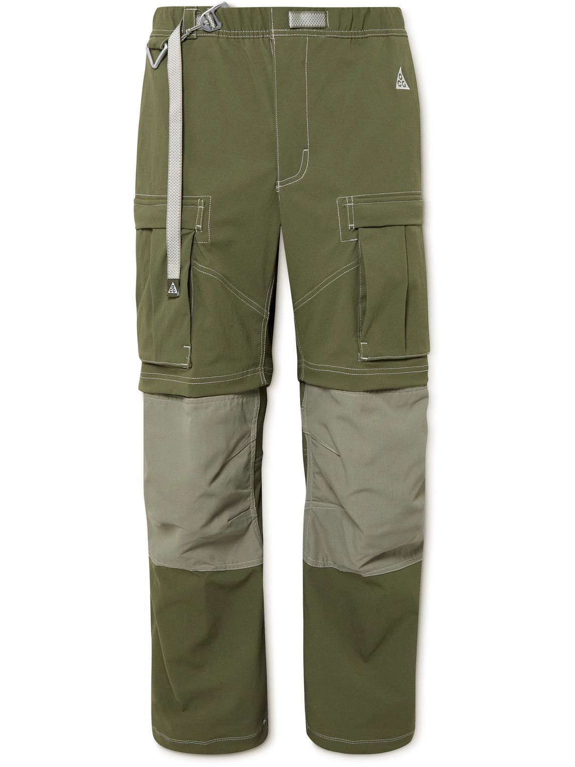Wiskunde pen Plateau Nike - ACG Straight-Leg Convertible Belted Stretch-Canvas Cargo Trousers -  Green Nike