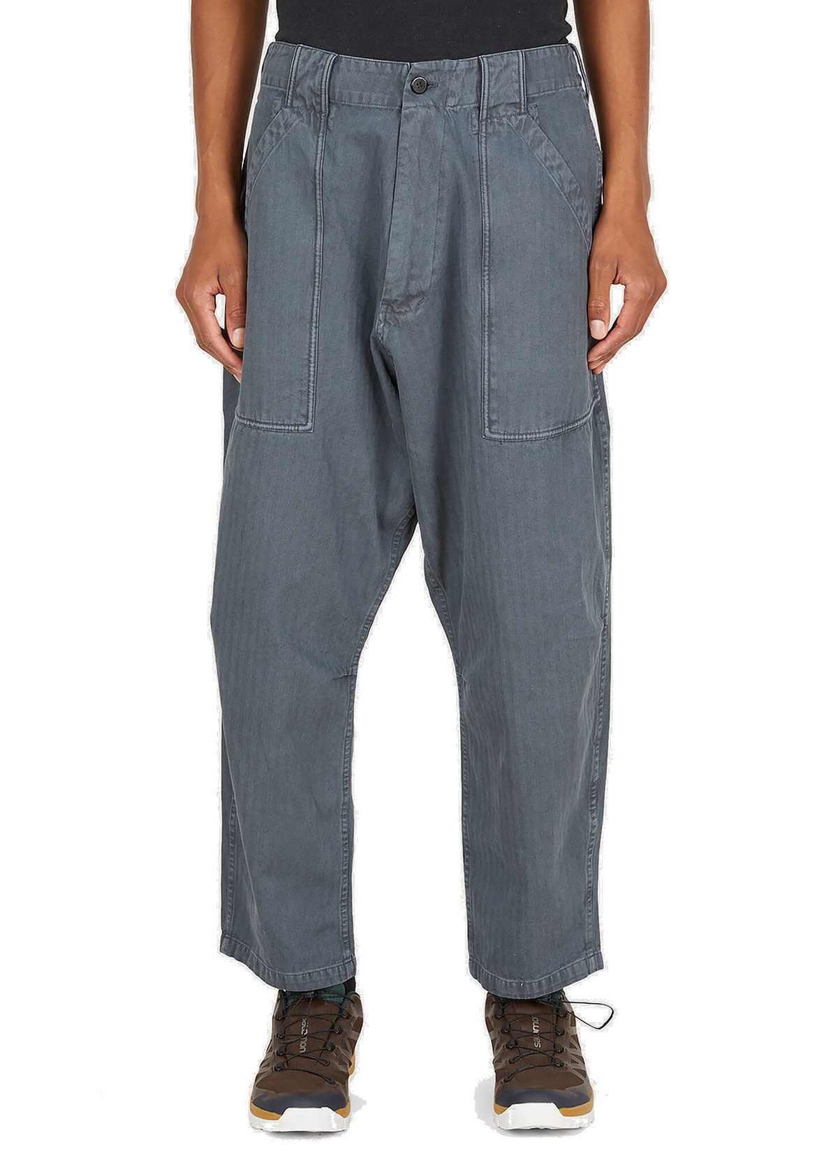 Garment Dyed Herringbone Pants in Grey Liberaiders