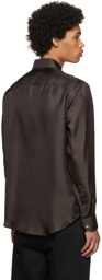 Giorgio Armani SSENSE Exclusive Brown Silk Shirt