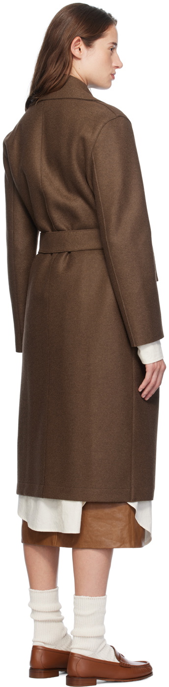 Harris Wharf London Brown Belted Long Coat