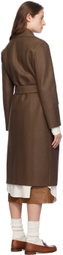 Harris Wharf London Brown Belted Long Coat