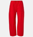 Leset Kyoto cropped cotton wide-leg pants