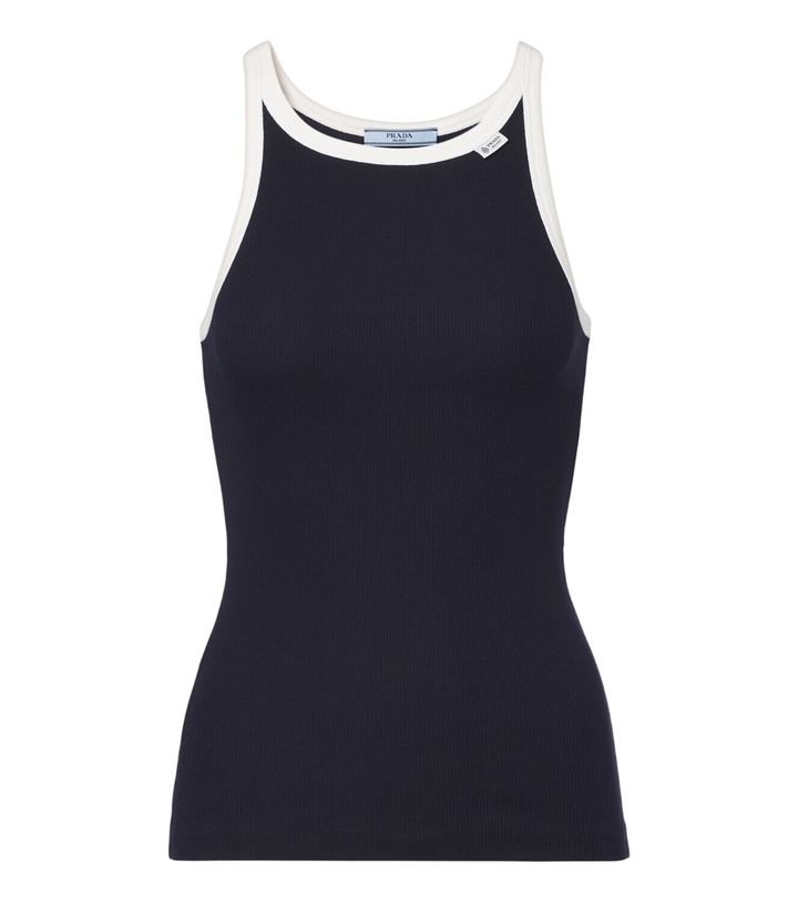 Photo: Prada Ribbed-knit cotton tank top