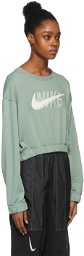 Nike Green Cropped New Icon Clash Sweatshirt