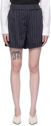 Elleme Navy Striped Shorts