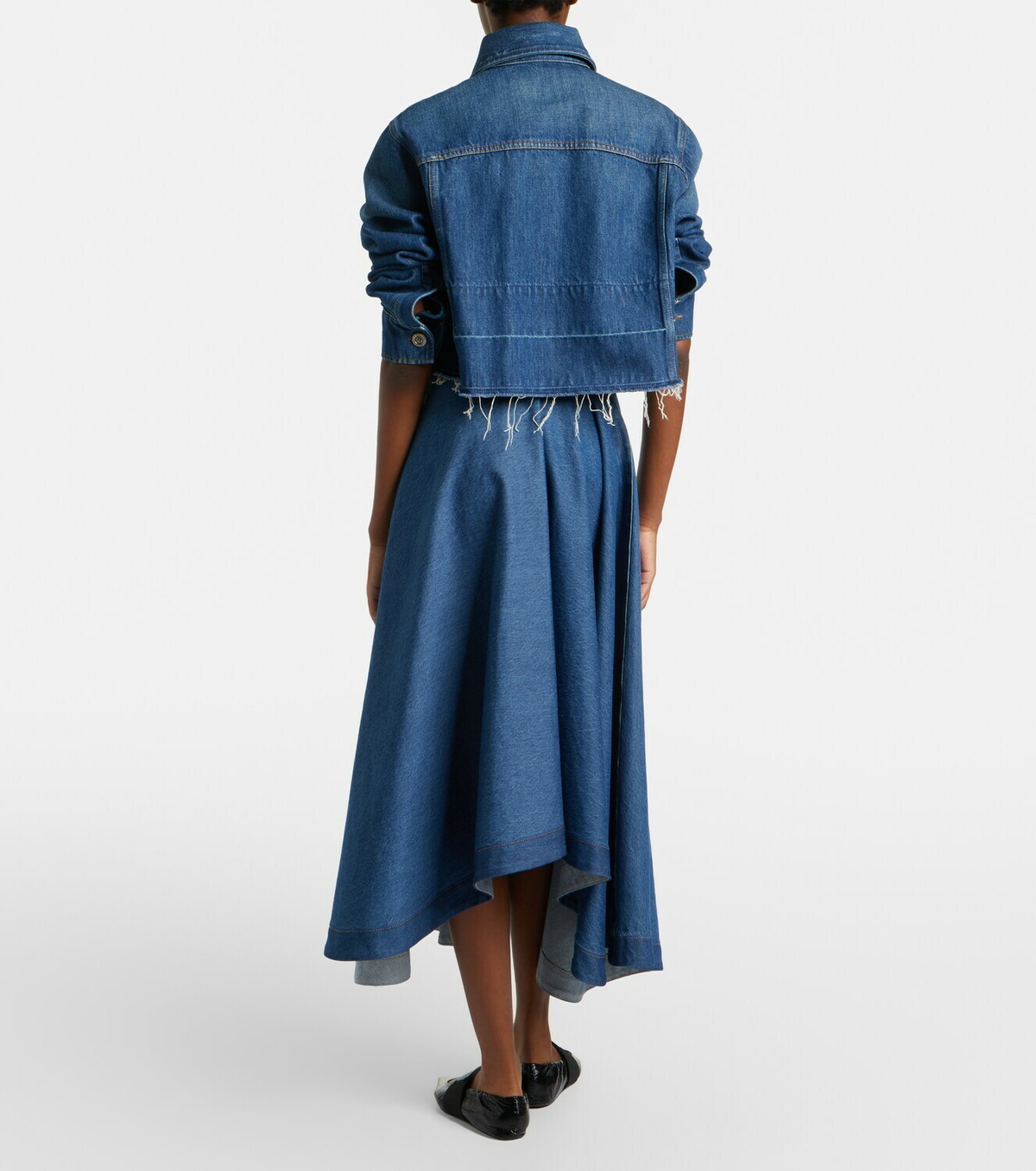Givenchy Asymmetric denim midi skirt