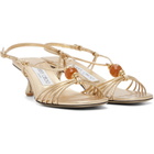 Jimmy Choo Gold Lova 50 Heeled Sandals