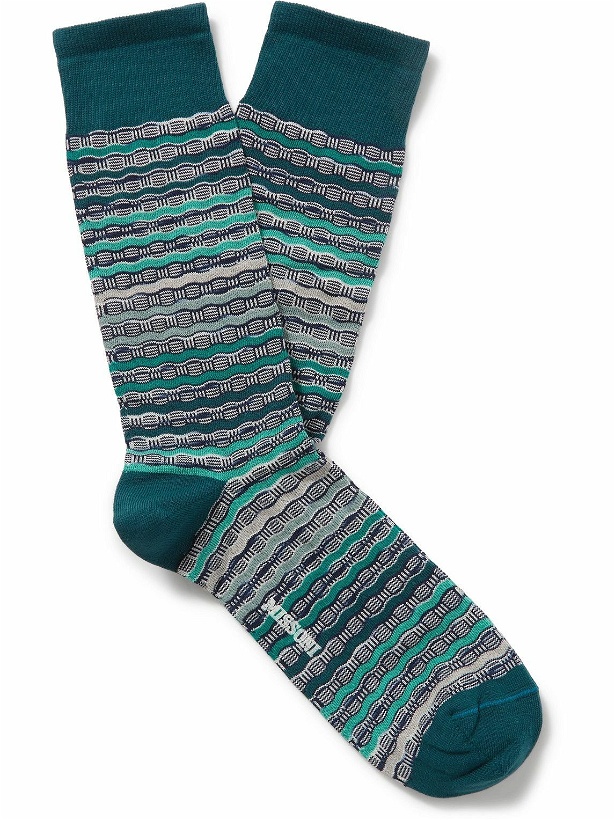 Photo: Missoni - Crochet-Knit Cotton-Blend Socks - Blue