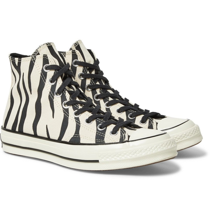 Photo: Converse - 1970s Chuck Taylor All Star Zebra-Print Canvas High-Top Sneakers - Off-white