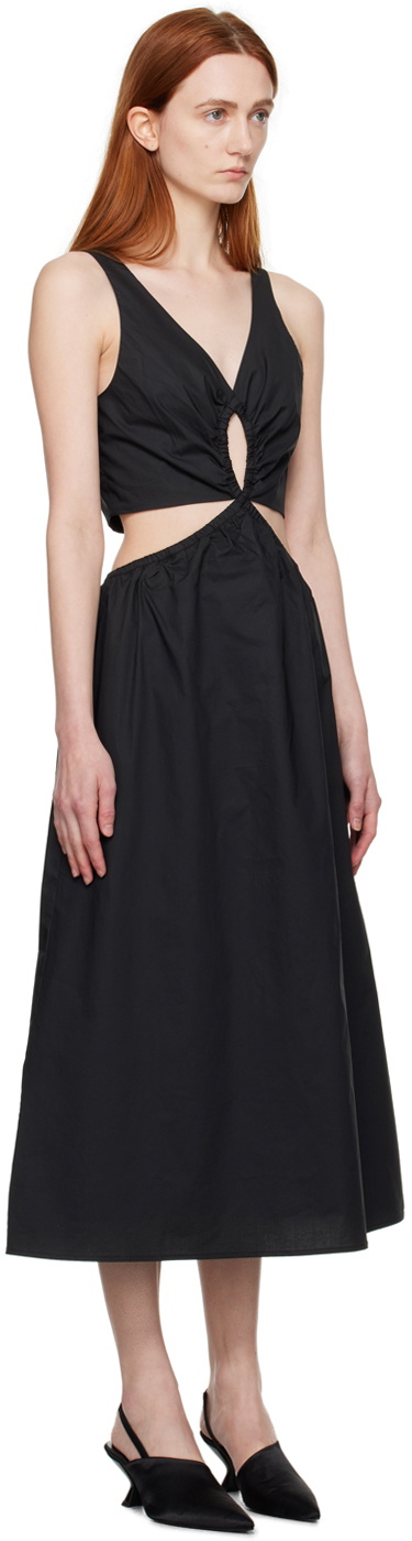 drape asymmetric midi dress in satin Draped asymmetric lace and satin midi dress