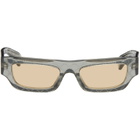 Gucci Gray Rectangular Logo Sunglasses