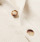 Brunello Cucinelli - Shawl-Collar Cotton-Jacquard Cardigan - Men - Off-white