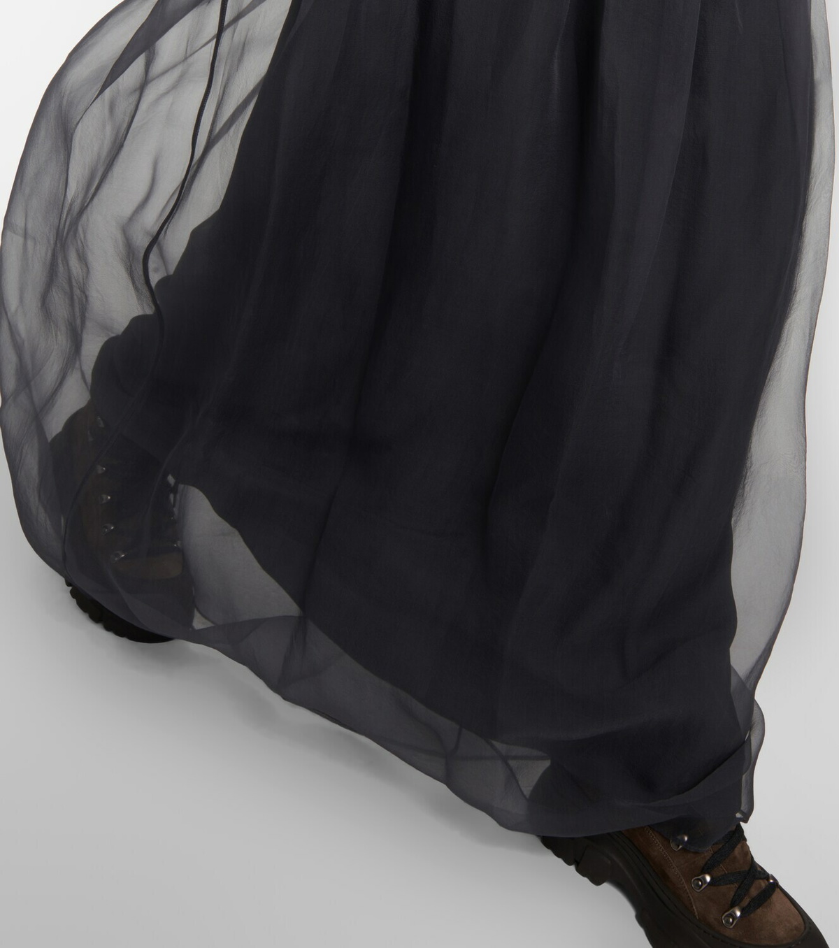 Brunello Cucinelli Pleated silk chiffon maxi skirt