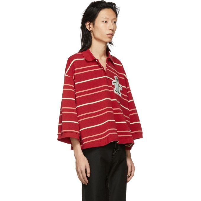 Doublet Red Oversized 3D Patch Polo Doublet