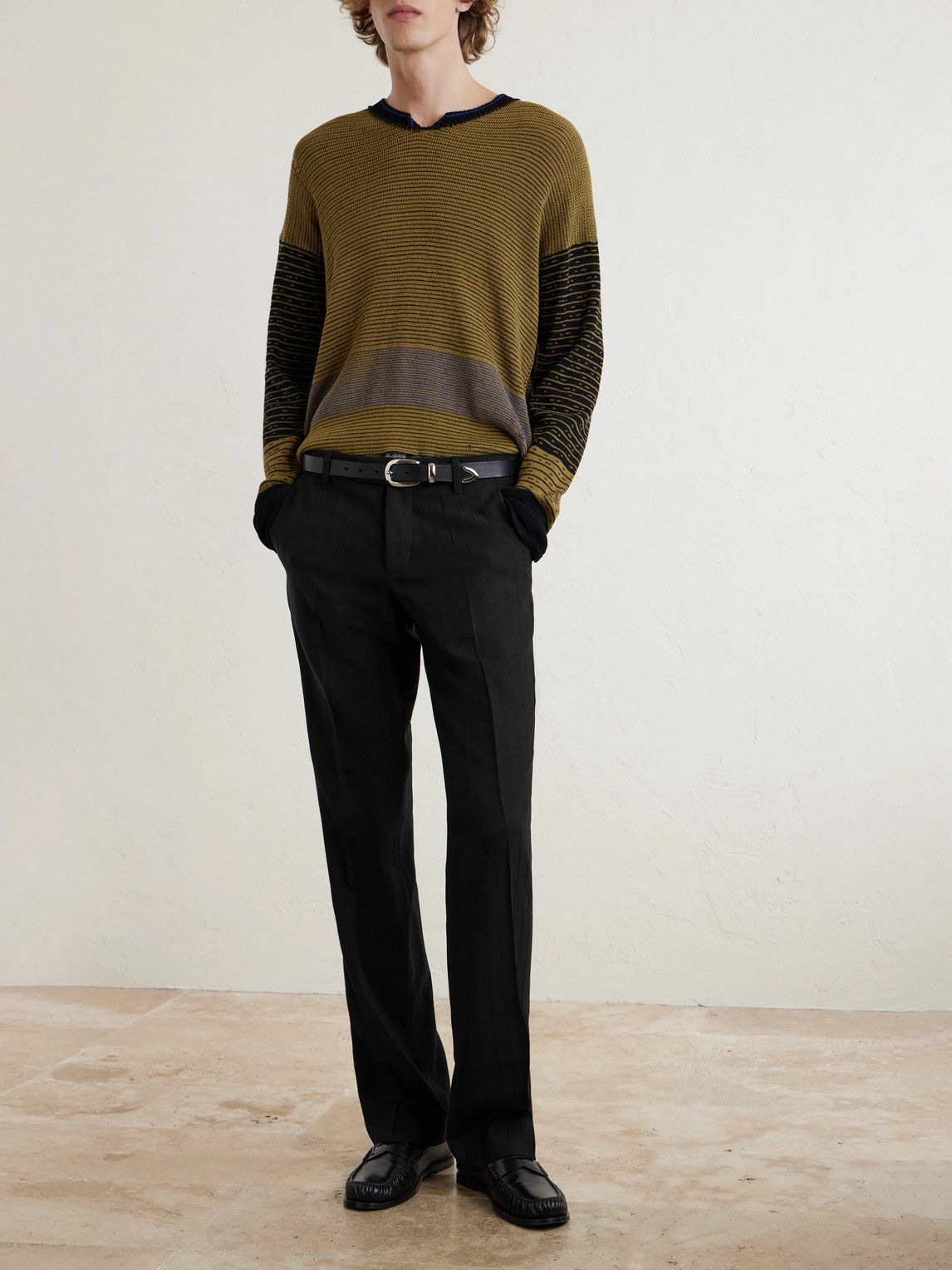 Enfants Riches Déprimés - Skinny Lieutenant Straight-Leg Pinstriped Virgin Wool Trousers - Black