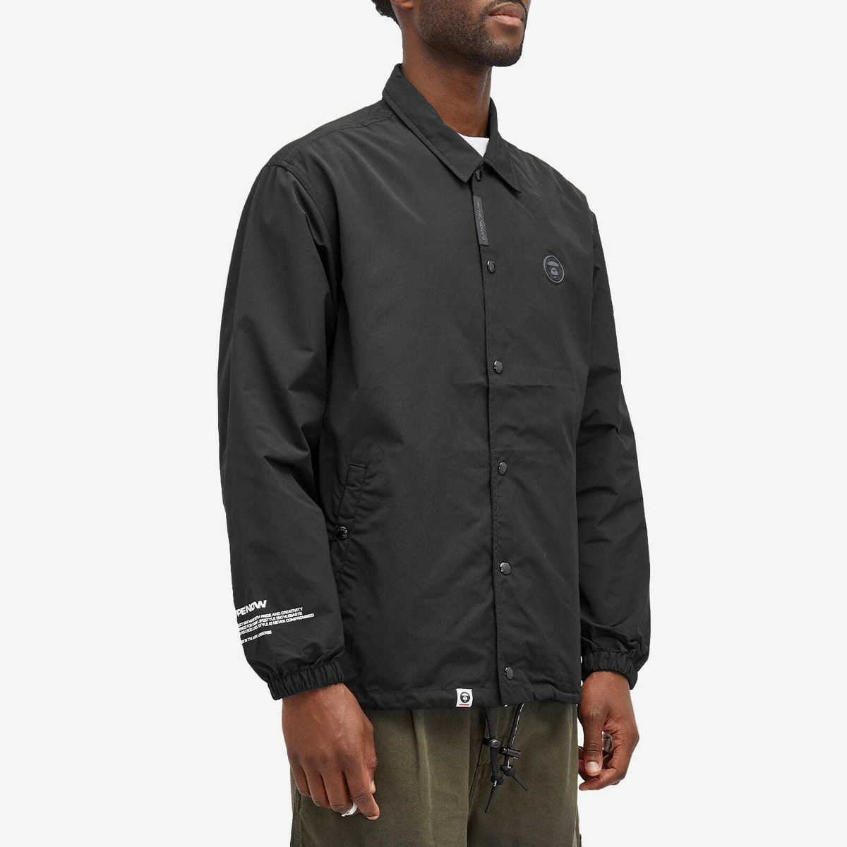 A BATHING APE coach jacket ブラックジャケット A BATHING APE ナイロンジャケット BAPE LOGO COACH JACKET M