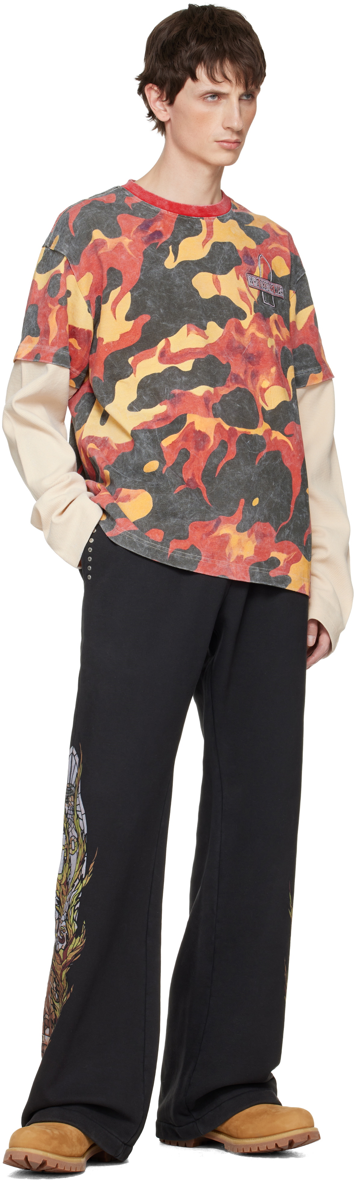 Who Decides War Black Flame Glass Hardware Sweatpants