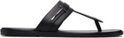 TOM FORD Black Smooth Leather T-Sandals