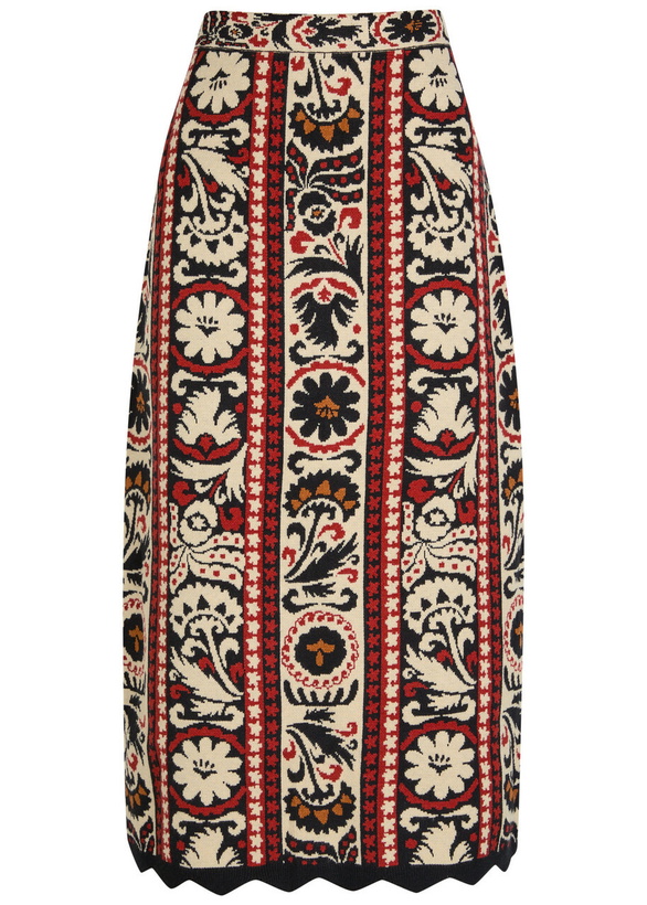 Photo: Farm Rio Jacquard Knit Midi Skirt Multicoloured
