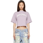 Palm Angels Purple Dripping Curved Logo Boxy T-shirt