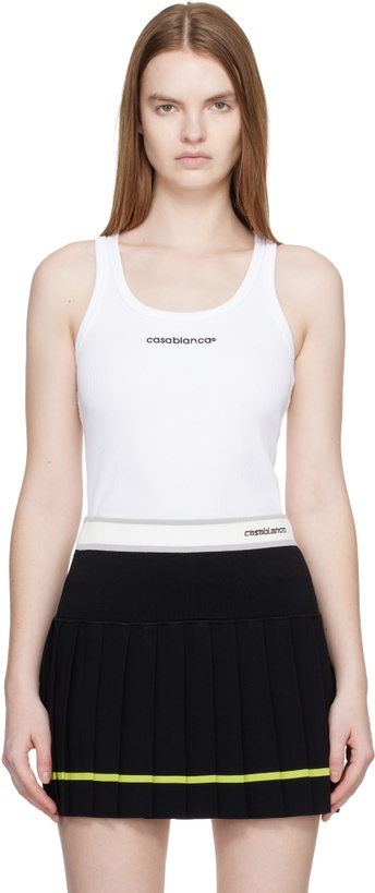 Photo: Casablanca White Ribbed Tank Top