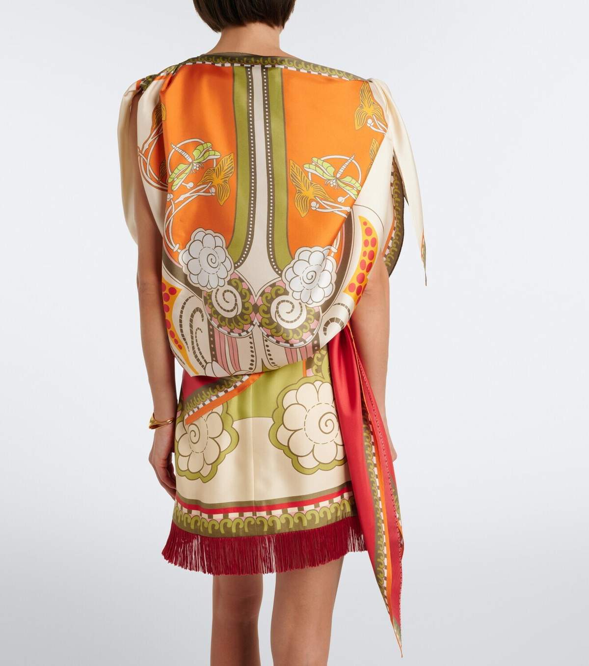 La DoubleJ Full-On printed silk twill top