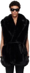 Ernest W. Baker Black Faux-Fur Vest