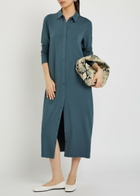 Eileen Fisher Stretch-jersey Midi Shirt Dress Blue