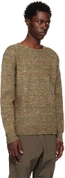 RANRA Khaki Shoulder-Zip Sweater