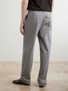 Oliver Spencer - Morton Straight-Leg Pleated Checked Cotton-Blend Suit Trousers - Gray