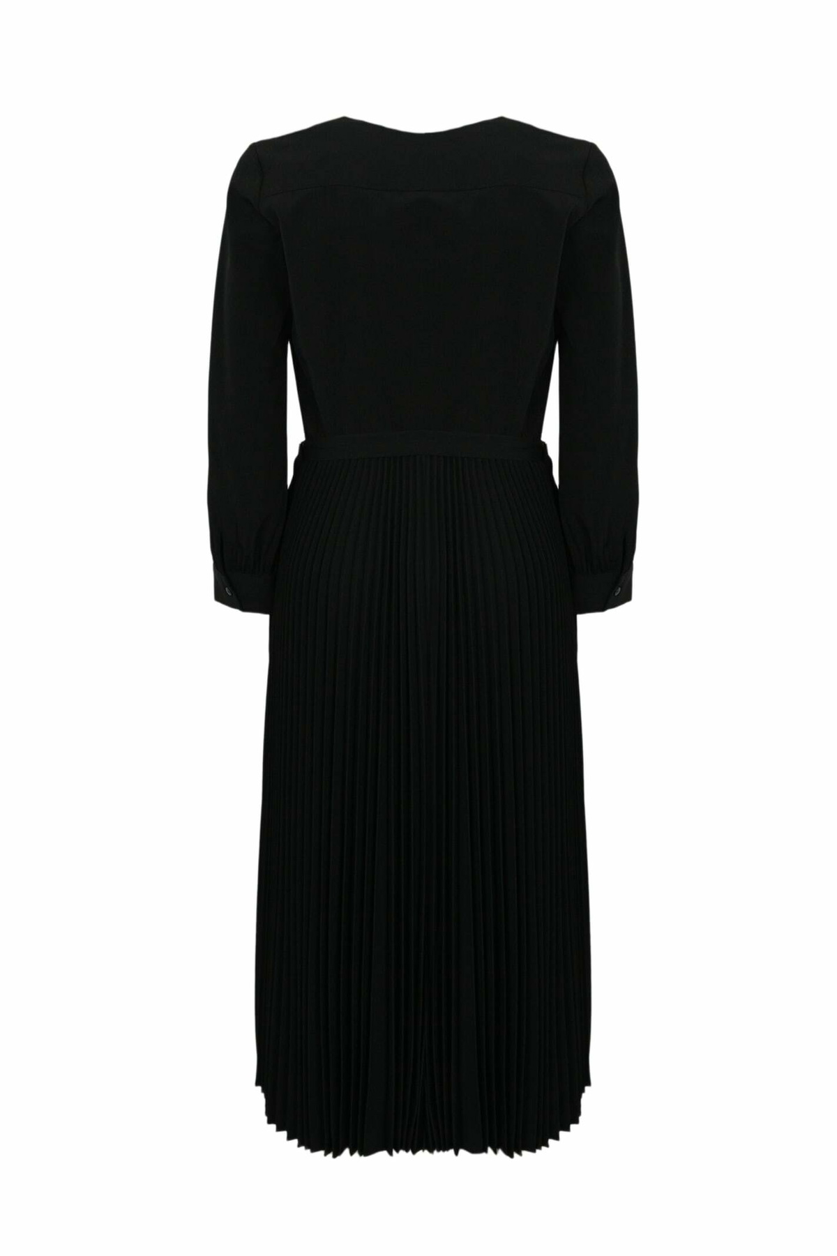 TwinSet Crepe Midi Dress With Pleated Skirt TwinSet