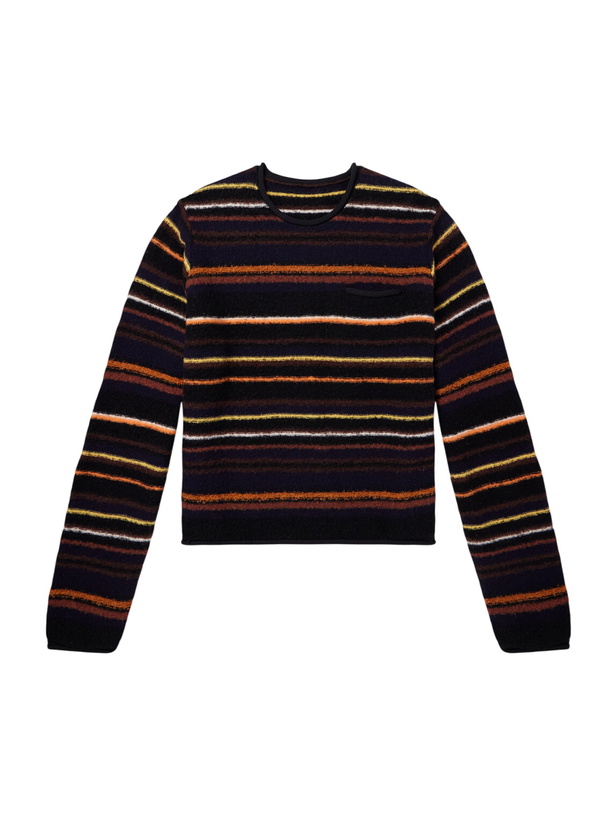 Photo: Sacai - Striped Wool-Blend Sweater - Black
