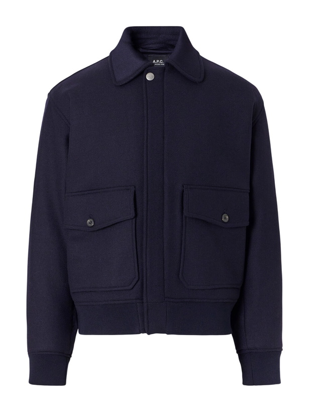 Photo: A.P.C. - Charlie Wool-Blend Twill Blouson Jacket - Blue