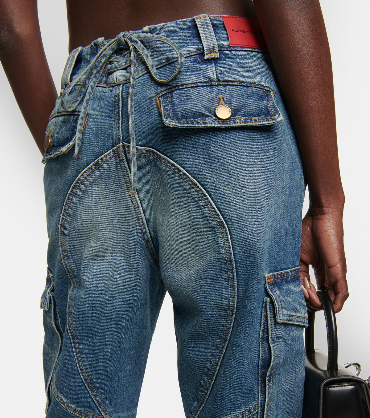 Alessandra Rich Sequin-embellished flared jeans