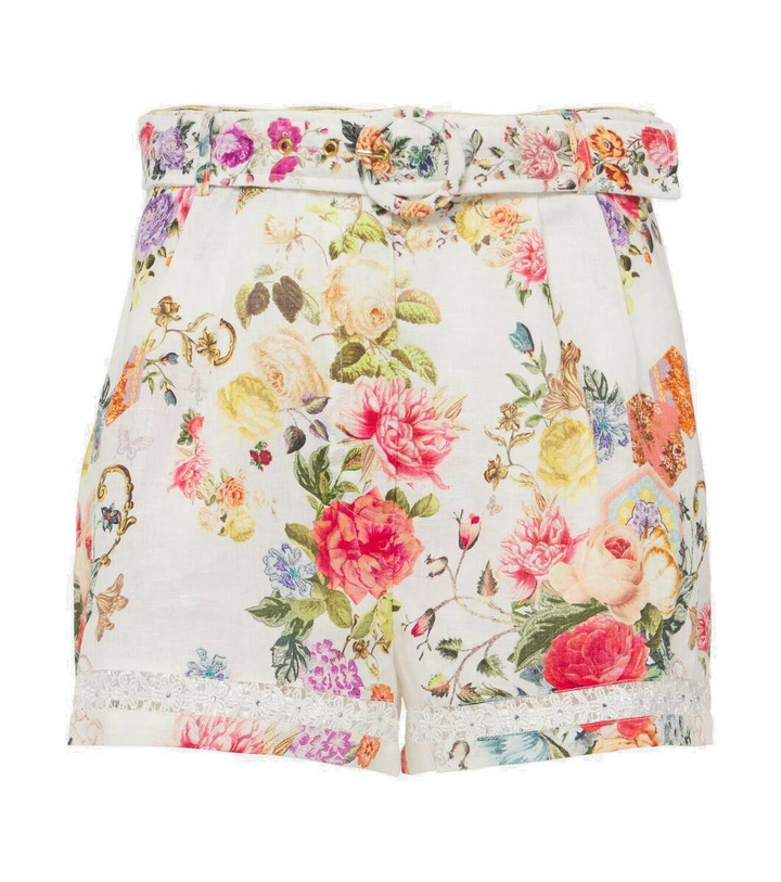 Photo: Camilla Sew Yesterday floral lace-trimmed linen shorts