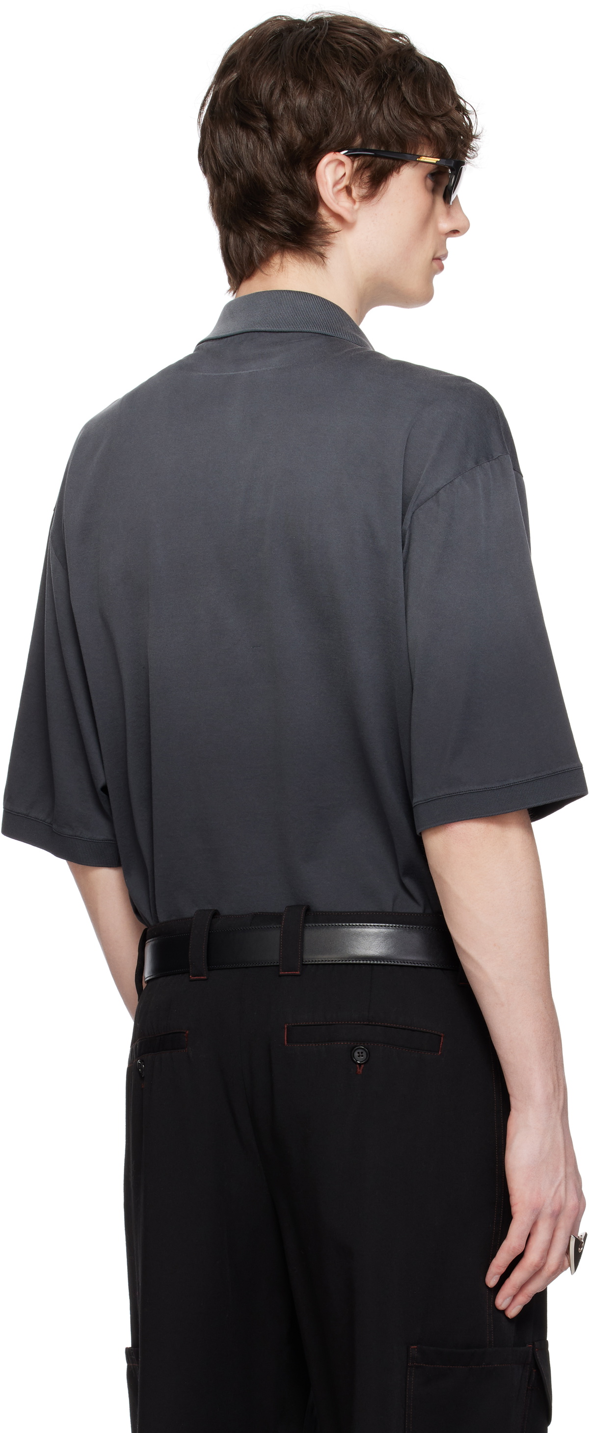 McQueen Gray Dyed Mercerized Cotton Polo