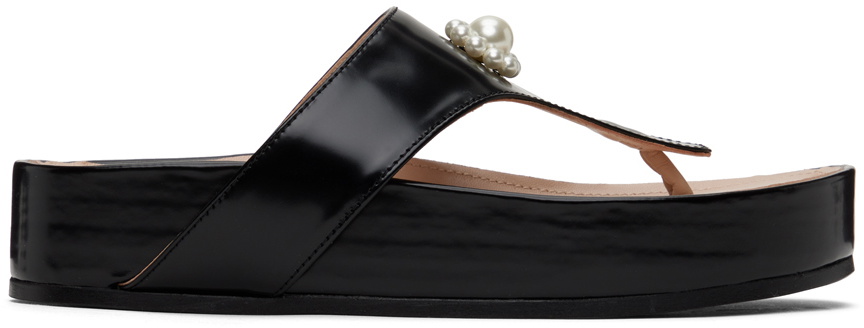 Simone Rocha Black Thong Sandals