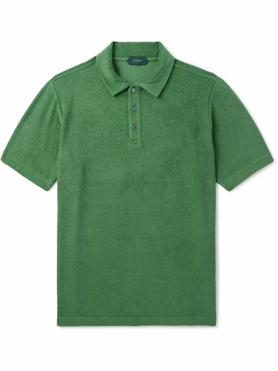 Photo: Incotex - Cotton-Terry Polo Shirt - Green