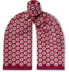 Drake's - Floral-Print Cotton and Silk-Blend Scarf - Red