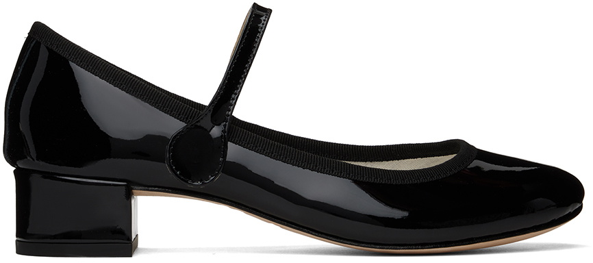 Repetto Black Rose Mary Jane Heels Repetto