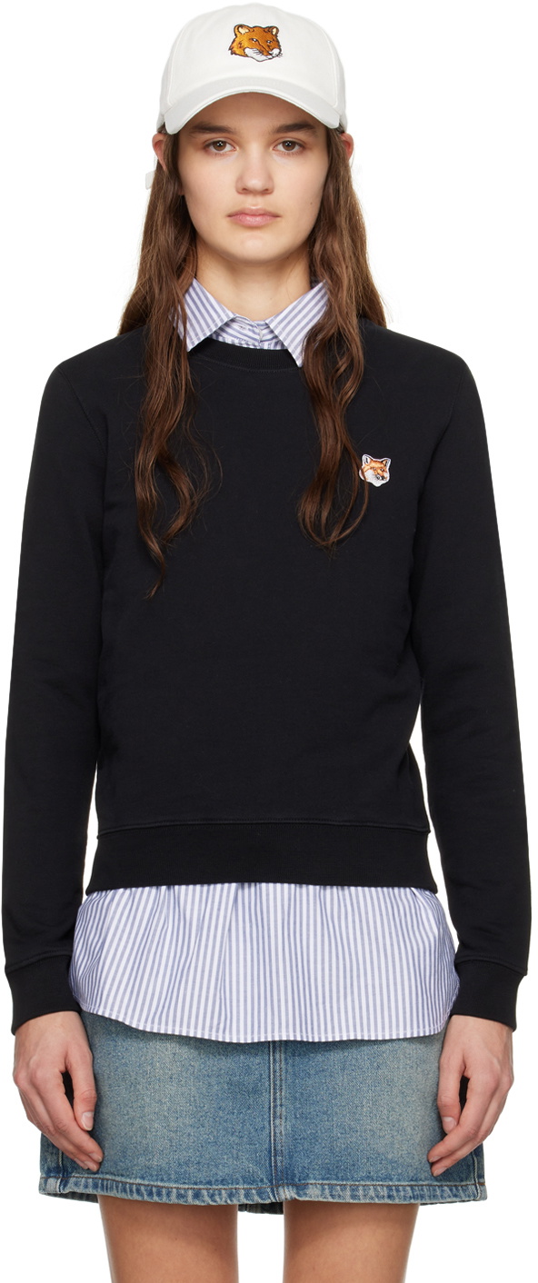 【MAISON KITSUNE】Fox Head Patch Sweatshirt トレーナー_BLACK FOX HEAD PATCH REGULAR SWEATSHIRT | Maison Kitsuné